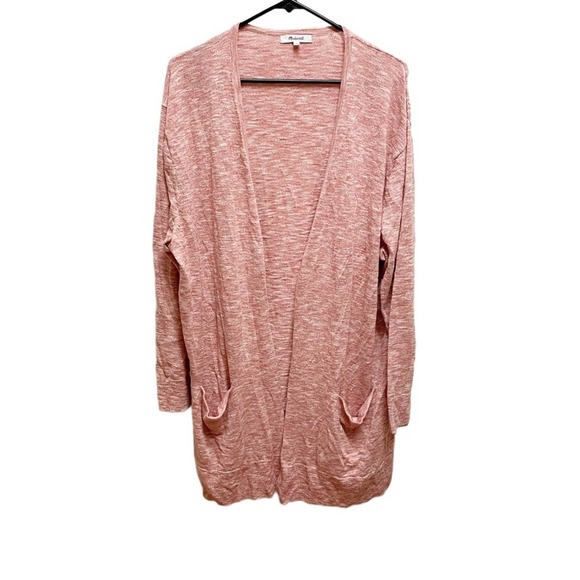 Madewell Summer Ryder Lightweight Heather Pink Long Open Cardigan XXL NWOT - Picture 1 of 8